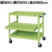 サカエ スーパースペシャルワゴン ゴム車 スライド棚付き 幅900×奥行600×高さ880mm SSW-442S
