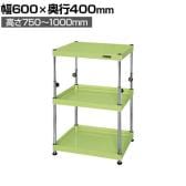 サカエ CSパールワゴン 高さ調整 固定タイプ 幅600×奥行400×高さ750～1000mm TCSPN-6083