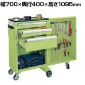サカエ キャビネットワゴンスイングドア付き 幅700×奥行400×高さ1095mm CW-SD3N