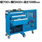 サカエ キャビネットワゴンスイングドア付き 幅700×奥行400×高さ1095mm CW-SD3NB