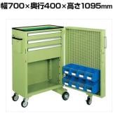 サカエ キャビネットワゴンスイングドア付き 幅700×奥行400×高さ1095mm CW-SD5N