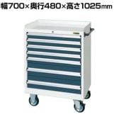 サカエ キャビネットワゴン 幅700×奥行480×高さ1025mm CV-1071WD