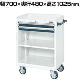 サカエ キャビネットワゴン 棚板付き 幅700×奥行480×高さ1025mm CV-102TWD
