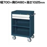 サカエ キャビネットワゴン 棚板付き 幅700×奥行480×高さ1025mm CV-101TDW