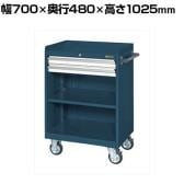 サカエ キャビネットワゴン 棚板付き 幅700×奥行480×高さ1025mm CV-102TDW