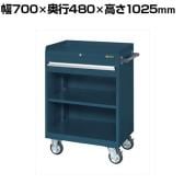 サカエ キャビネットワゴン 棚板付き 幅700×奥行480×高さ1025mm CV-101TD