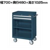 サカエ キャビネットワゴン 棚板付き 幅700×奥行480×高さ1025mm CV-102TD