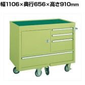 サカエ キャビネットワゴン 天板皿型 幅1106×奥行656×高さ910mm Q-22BKT