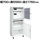 サカエ パソコンキャビネット 幅700×奥行550×高さ1750mm LPC-2W