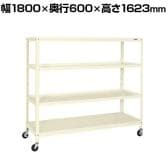 サカエ スーパーキャスターラック ゴム車 幅1800×奥行600×高さ1623mm SPR-2324MRI