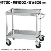 サカエ ステンレスCSパールワゴン ダブルストッパーキャスター仕様 幅750×奥行500×高さ606mm CSP4-7562DSE