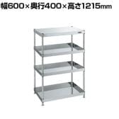 サカエ ステンレスCSパールワゴン 固定タイプ 幅600×奥行400×高さ1215mm CSPN4-60124