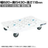 サカエ サカエメッシュキャリー 10台セット自在 固定タイプ 幅620×奥行430×高さ118mm SCR-M450EKWX