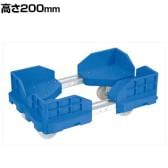 サカエ 伸縮式樹脂台車 スタッキング 連結仕様 ナイロン車 高さ200mm SCR-3430NB