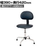 サカエ 作業用ワークチェア 固定式 背もたれ付き 幅390×奥行420×高さ377～496mm C4P-BKN