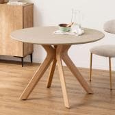 【設置無料】円形 ダイニングテーブル 丸テーブル モルタル風 コンクリート調 グレージュ 北欧 モダン ナチュラルモダン 幅1100×奥行1100×高さ720mm