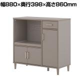 レンジボード レンジ台 キッチンキャビネット キッチンカウンター 作業台 スライド棚 収納 レンジ収納 幅880×奥行398×高さ860mm HIRSE(ヒルセ) HIR90-90L