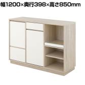 レンジボード 幅1200 食器棚 ロータイプ レンジ台 キッチン収納 キッチンカウンター 大型レンジ対応 キッチンボード 幅1200×奥行398×高さ850mm OR OR85-120L