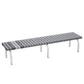 テラモト ホームベンチ 長椅子 グレー スチール脚 屋外用 商業施設 学校 待合室 業務用 幅1801×奥行400×高さ365mm