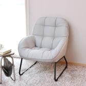 1人掛け ソファ ファブリック スチール脚 コンパクト リビングソファ パーソナルソファ おしゃれ かわいい モダン ルンバブル 幅650×奥行770×高さ830mm