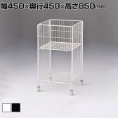 ワイヤーワゴン 2段 セールワゴン 投げ込みワゴン 陳列什器 ネットワゴン バスケット 商品陳列 キャスター付き 幅450×奥行450×高さ850mm 店頭用 催事