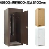 木製フィッティングルーム ドアタイプ 照明なし 鍵付き 鏡付き 試着室 更衣室 防炎 幅900×奥行900×高さ2100mm