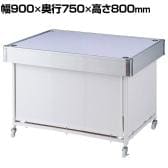 平台ワゴン ホワイト キャスター付き セールワゴン 陳列什器 2way 折りたたみ可能 販売台 店舗什器 テーブル 商品陳列 幅900×奥行750×高さ800mm 業務用 店頭用