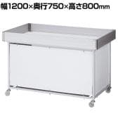 平台ワゴン ホワイト キャスター付き セールワゴン 陳列什器 2way 折りたたみ可能 販売台 店舗什器 テーブル 商品陳列 幅1200×奥行750×高さ800mm 業務用 店頭用