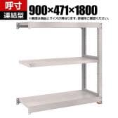 【追加/増設用】TRUSCO スチールラック M5型中量棚 オープンラック 幅900×奥行471×高さ1800mm 3段 連結 免震樹脂ベース付き 日本製 ネオグレー