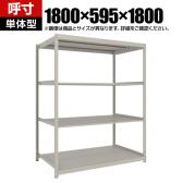 【本体】TRUSCO スチールラック 薄板ラック(棚板分割タイプ/耐荷重100kg) 幅1800×奥行595×高さ1800mm 4段単体 日本製 ネオグレー