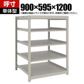 【本体】TRUSCO スチールラック 薄板ラック(棚板分割タイプ/耐荷重100kg) 幅900×奥行595×高さ1200mm 5段単体 日本製 ネオグレー