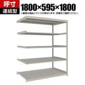 【追加/増設用】TRUSCO スチールラック 薄板ラック(棚板分割タイプ/耐荷重100kg) 幅1800×奥行595×高さ1800mm 5段連結 日本製 ネオグレー