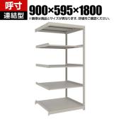 【追加/増設用】TRUSCO スチールラック 薄板ラック(棚板分割タイプ/耐荷重100kg) 幅900×奥行595×高さ1800mm 5段連結 日本製 ネオグレー