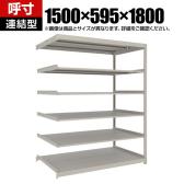 【追加/増設用】TRUSCO スチールラック 薄板ラック(棚板分割タイプ/耐荷重100kg) 幅1500×奥行595×高さ1800mm 6段連結 日本製 ネオグレー