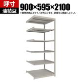 【追加/増設用】TRUSCO スチールラック 薄板ラック(棚板分割タイプ/耐荷重100kg) 幅900×奥行595×高さ2100mm 6段連結 日本製 ネオグレー