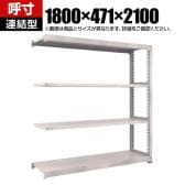 【追加/増設用】TRUSCO スチールラック オープンラック 日本製 M3型中量棚 幅1800×奥行471×高さ2100mm 4段 連結 ネオグレー