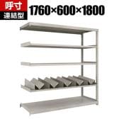 【追加/増設用】TRUSCO スチールラック オープンラック M2型軽中量棚 収納ラック 日本製 幅1760×奥行600×高さ1800mm ネオグレー 連結 缶受け×5個付き