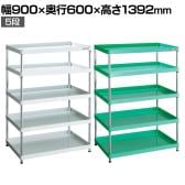 【抗菌加工】TRUSCO スチールラック フェニックスワゴンラック型 日本製 幅900×奥行600×高さ1392mm 5段【SIAA】