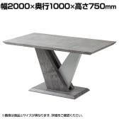 ダイニングテーブル 大理石調 6人用 石目調 コンクリート調 スタイリッシュ オシャレ 高級感 モダン グレー天板 グレー 幅2000×奥行1000×高さ750mm