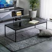 セラミック センターテーブル ローテーブル リビングテーブル 強化ガラス 大理石柄 石目調 ストーン調 モダン シンプル 長方形 幅1200×奥行550×高さ380mm