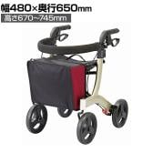 ウェルファン 歩行車 リトルターン/ワインレッド/ロータイプ 抑速ブレーキ付き 歩行車 軽量歩行車 歩行補助