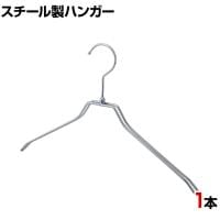 スチール製ハンガー 1本 衣料品用ハンガー 洋服用ハンガー 平型 幅380mm シンプル 洋服掛け ディスプレイ 業務用 新生活 クローゼット収納 クローム