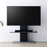 壁掛け テレビ台 壁寄せ テレビスタンド 特大 棚付き 配線収納 ハイタイプ 40型～65型対応 TVスタンド 省スペース セラミック柄 幅1000×奥行470×高さ1128mm モデルルーム 住宅展示場 オフィス