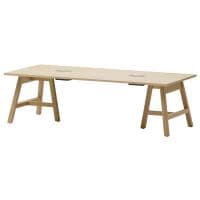 Work Plus FREE ADDRESS DESK フリーアドレスデスク 会議テーブル 配線機能付き ナチュラル天板 幅2400×奥行1200×高さ720mm