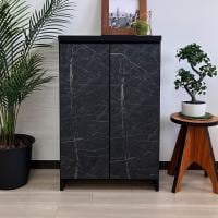 下駄箱 日本製 シューズボックス 玄関 靴箱 コンパクト スリム 国産 モダン 大理石調 ホワイト ブラック 完成品 幅595×奥行350×高さ930mm