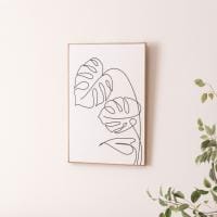 アートパネル B モダン 北欧 モノクロ 白黒 葉 A2 絵 絵画 インテリア雑貨 アート デザインボード インテリア 飾り 壁掛け 壁飾り 幅400×奥行25×高さ600mm