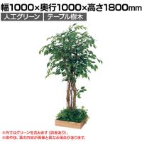 ベルク 土台プランター 450角 フィカスベンジャミン 国産 テーブル樹木 人工観葉植物 フェイクグリーン GR5123 幅1000×奥行1000×高さ1800mm オフィス 休憩室