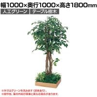 ベルク 土台プランター 530角 フィカスベンジャミン 国産 テーブル樹木 人工観葉植物 フェイクグリーン GR5127 幅1000×奥行1000×高さ1800mm オフィス 休憩室