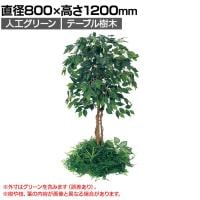ベルク 土台パネル 450丸型 フィカスベンジャミン 国産 プランター テーブル樹木 人工観葉植物 フェイクグリーン GR5135 直径800×高さ1200mm オフィス 休憩室