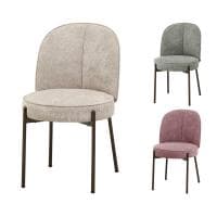 ダイニングチェア ミオ 肘なし 4本脚 シンプル 椅子 チェア デザインチェア ファブリック 幅490×奥行610×座面高さ480mm ラウンド カフェ サロン